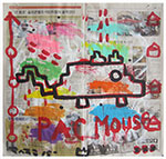 untitled (acrylic & collage on newsprint)